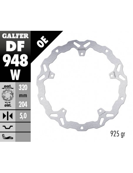 DISCO FRENO WAVE FIXED 320X5MM DF948W
