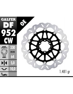 DISCO FRENO WAVE FLOATING COMPLETE (C. ALU.) 330X5MM DF952CW