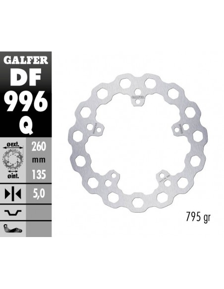 DISCO FRENO CUBIQ FIXED 260X5 MM DF996Q