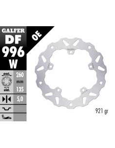 DISCO FRENO WAVE FIXED 260X5MM DF996W