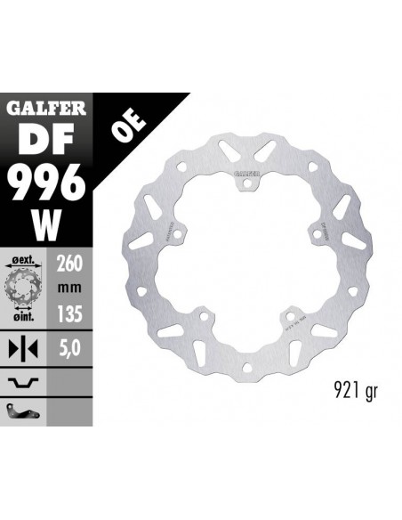 DISCO FRENO WAVE FIXED 260X5MM DF996W