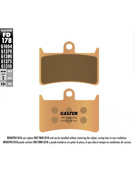 PASTILLA FRENO SINTERIZADA RACING FD178G1310