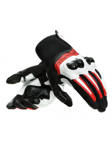 GUANTE DAINESE MIG 3 UNISEX LEATHER BLACK WHITE LAVA-RED